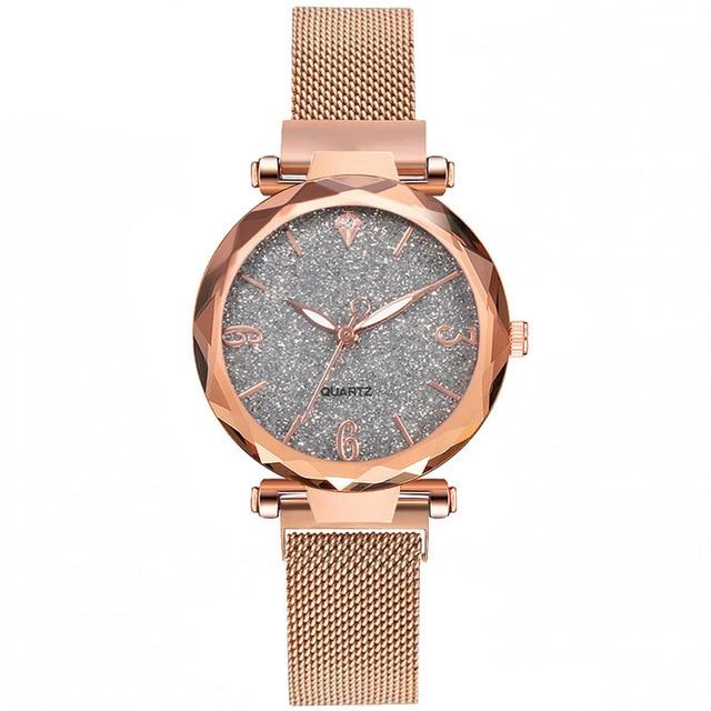 Rose Gold Women Watch 2020 Top Brand Luxury Magnetic Starry Sky Lady Wrist Watch Mesh Female Clock For Dropship relogio feminino