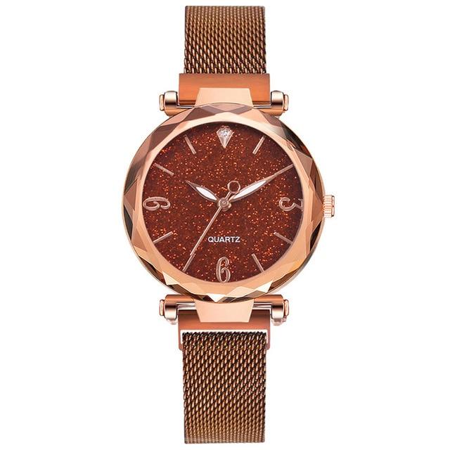 Rose Gold Women Watch 2020 Top Brand Luxury Magnetic Starry Sky Lady Wrist Watch Mesh Female Clock For Dropship relogio feminino