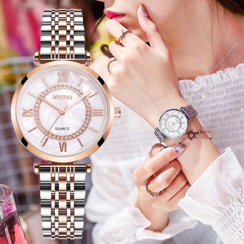 Women Watches Top Brand Luxury 2020 Fashion Diamond Ladies Wristwatches Stainless Steel Silver Mesh Strap Female Quartz Watch