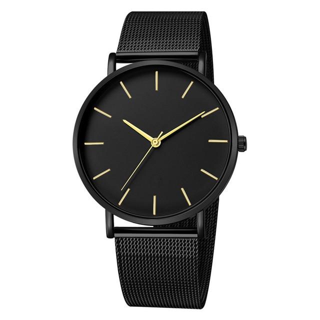 Men Watch Quartz Casual Watches Simple Metal Hour Reloj Quartz Watch Montre Mesh Stainless Steel erkek kol saati masculino clock