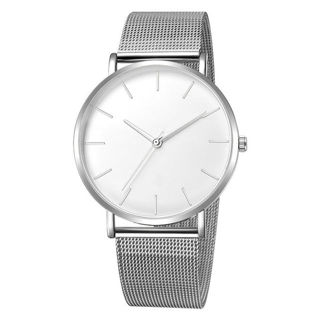 Men Watch Quartz Casual Watches Simple Metal Hour Reloj Quartz Watch Montre Mesh Stainless Steel erkek kol saati masculino clock