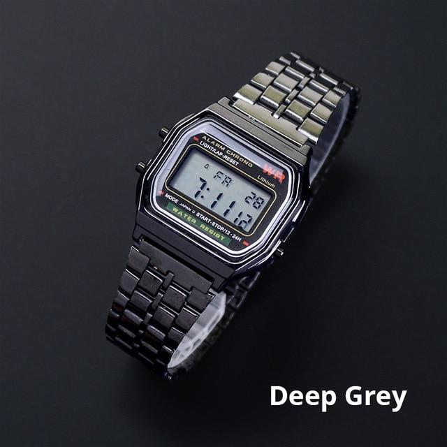 Rose Gold Silver Watches Men Watch Electronic Digital Display Retro Style Clock Men's Relogio Masculin Reloj Hombre homme