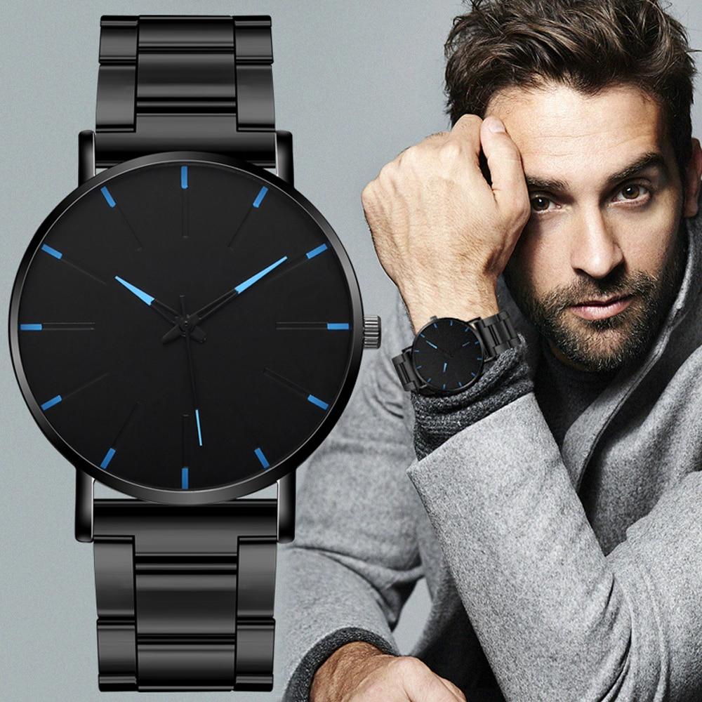 2020 Minimalist Men's Fashion Ultra Thin Watches Simple Men Business Stainless Steel Mesh Belt Quartz Watch Relogio Masculino