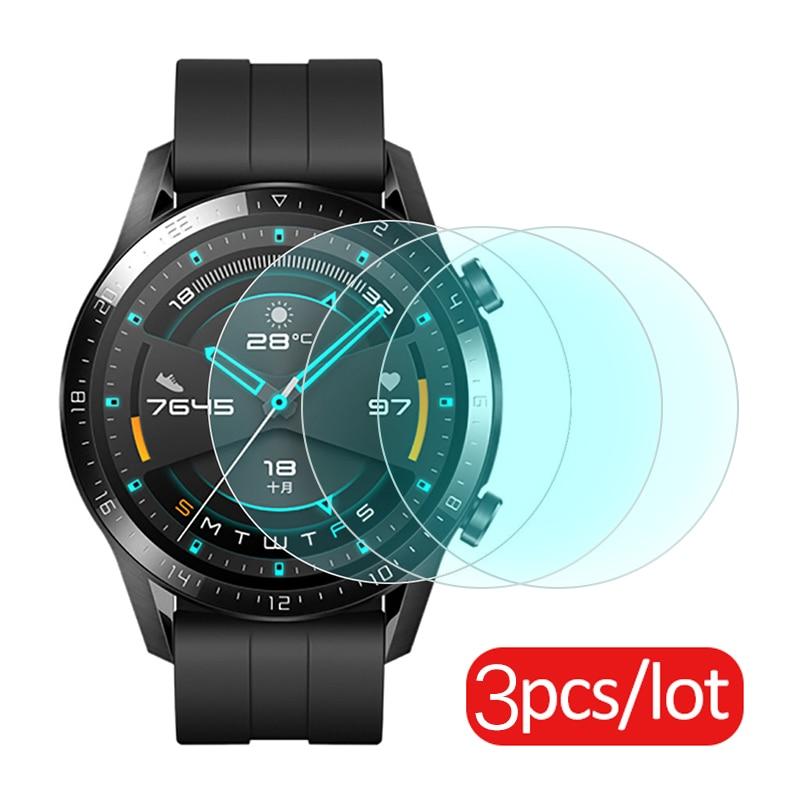 3pcs Tempered Glass For Huawei Watch GT 2 46mm protective Glass For huawei GT2 band Screen Protector Film Smartwatch accessories